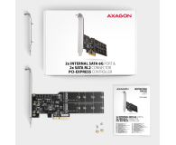 Axagon PCES-SA4M2 Kontroler PCIe 2x port SATA + 2x złącze M.2 - 1172788 - zdjęcie 7